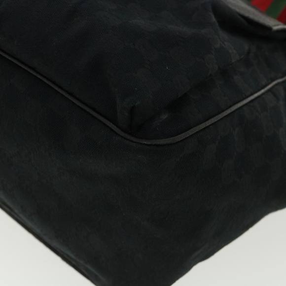 GUCCI GG Canvas Web Sherry Line Hand Bag Black Red Green 161836 Auth 36566 - Picture 14 of 16